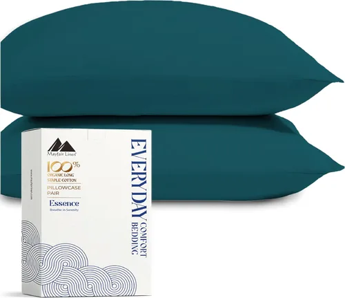 Vista 28 de Mayfair Linen Juego de sábanas de percal 100 % algodón orgánico, tamaño individual o 2 unidades, suaves y crujientes de algodón orgánico