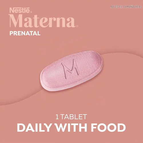 Vista 9 de Materna Nestle Suplemento de vitaminas y minerales prenatales posparto 100 tabletas