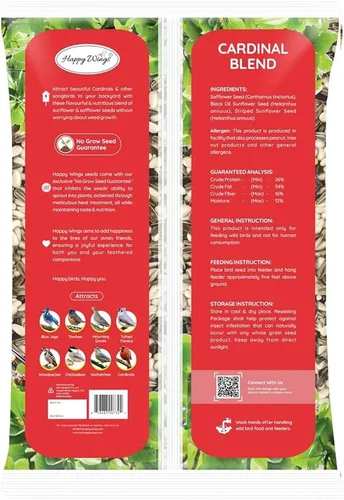 Vista 2 de Happy Wings Mezcla de alimento para pájaros Cardinal Blend de 5 libras