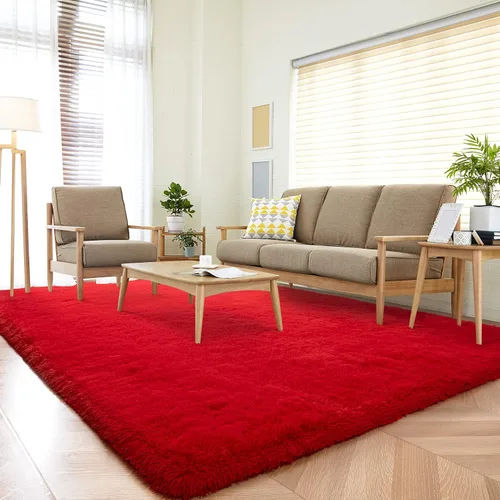 Vista 11 de DETUM Alfombra pequeña de 2 x 3 pies para dormitorio, Kicthen entrada, pasillo, lavable, antideslizante, color borgoña, alfombras de felpa