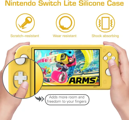 Vista 2 de MoKo - Funda compatible con Nintendo Switch Lite, funda protectora de silicona, funda antiarañazos, con absorción de golpes, antideslizante