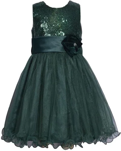 Vista 4 de Bonnie Jean Vestido de fiesta de Navidad para bebés, niñas pequeñas y grandes Borgoña