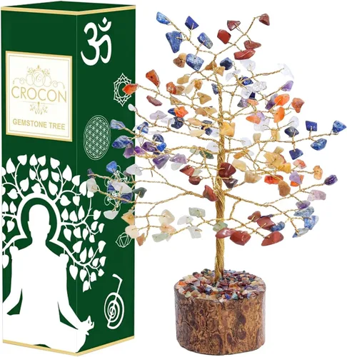 Vista 10 de Crocon® Bonsái de árbol de cristal curativo de cornalina, decoración de escritorio para mujer, decoración de habitación y oficina, regalo