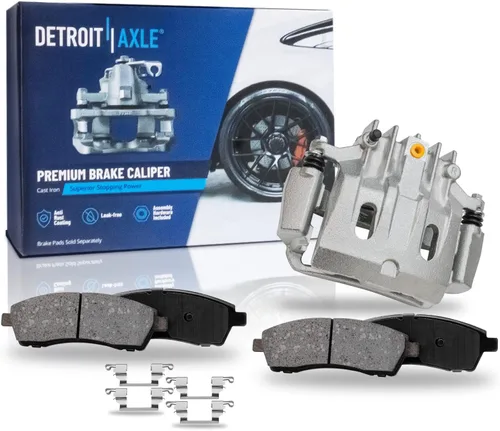 Vista 80 de Detroit Axle - Pastillas de freno de cerámica delanteras Reemplazo de pinza de freno derecha para Dodge Ram 1500 Dakota, Ram 1500 Classic - Juego