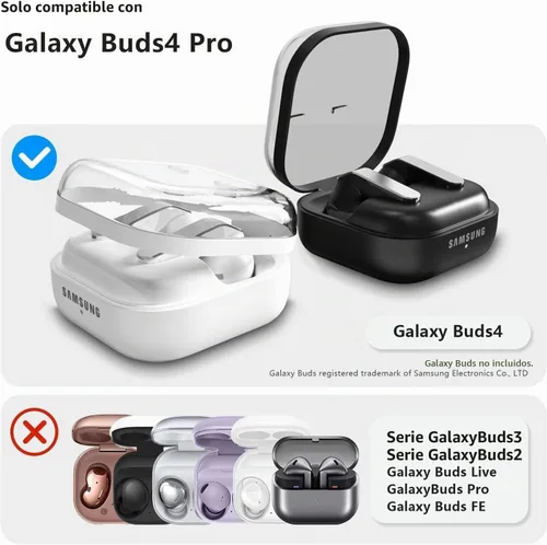 Vista 5 de Funda para Galaxy Buds 4 Pro/Buds 4 2026 con kit de limpieza a1-Negro