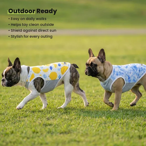 Vista 8 de Fitwarm Paquete de 2 camisas para perro con protección solar UV UPF 50+, chaleco ligero refrescante para perros, ropa de verano de secado rápido
