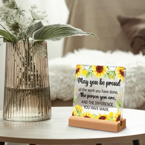 Vista 8 de Regalos de agradecimiento de jubilación para mujeres, regalo de mentor de entrenador, regalo de trabajador social, placa de oficina regalo