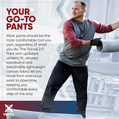 Vista 2 de Vertx Men's Travail 2.0 Tactical Work Pants Utility with Pockets Lightweight Canvas