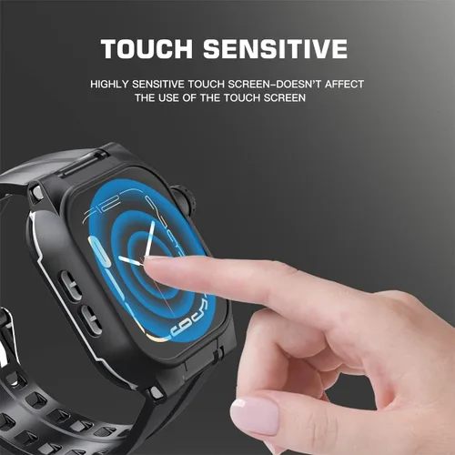 Vista 4 de Apple Watch Series 7 - Funda impermeable de 1.772 in, funda protectora de cuerpo completo 360 con protector de pantalla, a prueba de golpes, a