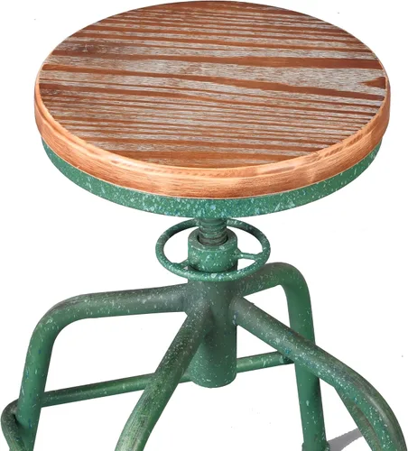 Vista 4 de Topower Taburete de cocina de granja, taburete de mostrador industrial, asiento redondo decorativo de cocina estándar, taburetes de bar giratorios