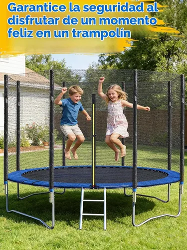 Vista 6 de Biggun Red para cama elástica – Red de seguridad de repuesto para postes rectos marcos redondos trampolín, malla de barrera de nailon con doble
