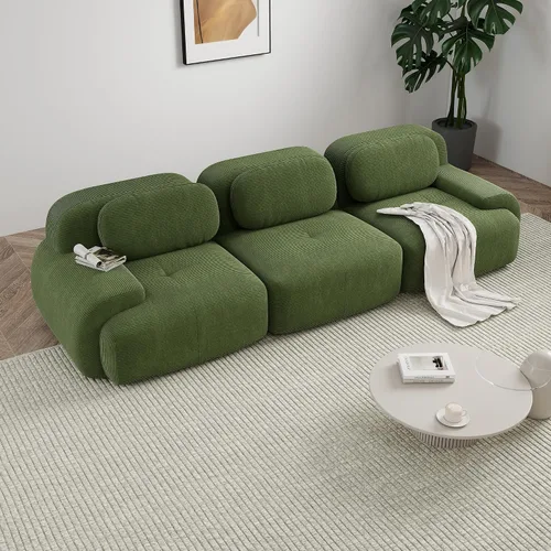 Vista 33 de Sofá sin hueso de 82 pulgadas, cómodo sofá cama de dos plazas, sofá comprimido con asiento profundo, sofá nube de pana para sala de estar