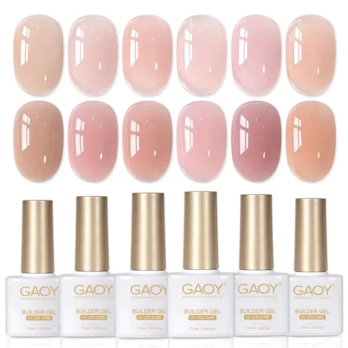 Vista 8 de GAOY - Gel de construcción para uñas, fortalecedor de uñas de 16ml en una botella, gel duro para extensión de uñas, esmalte de uñas de secado al UV