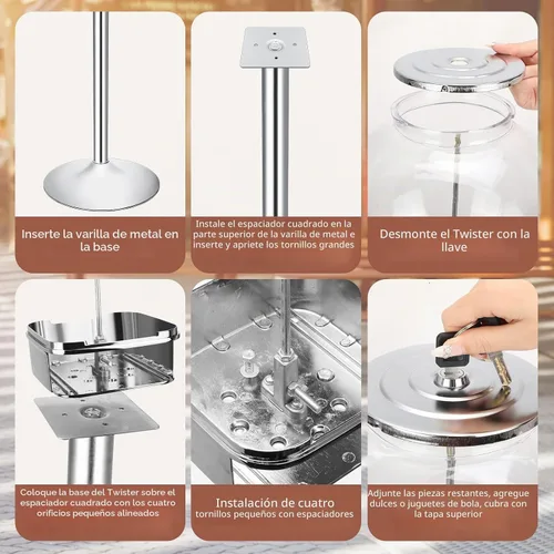 Vista 4 de Simgoing Máquina expendedora con soporte de metal, máquinas expendedoras de cápsulas de monedas comerciales, máquina de chicles de centavo