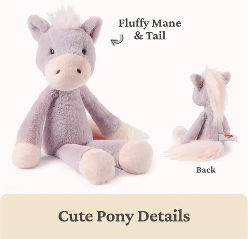 Vista 5 de GUND Amigos para llevar de peluche, juguete de caballo de peluche Penni Pony, caballo de juguete para edades de 1 año en adelante, lila, 15 pulgadas