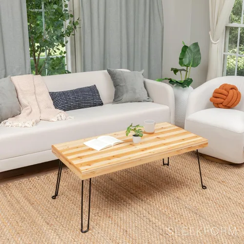 Vista 6 de Sleekform Mesa de centro plegable de madera, 20 x 40 pulgadas, abedul