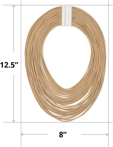 Vista 5 de ZENZII Collar con pechera de múltiples hebras con cierre magnético para mujer