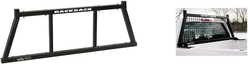 Vista 4 de RealTruck Backrack Marco de Estante Semi-Persianas + Kit de Hardware para uso con Caja de Herramientas de 21", Combo Sin Perforación, Negro