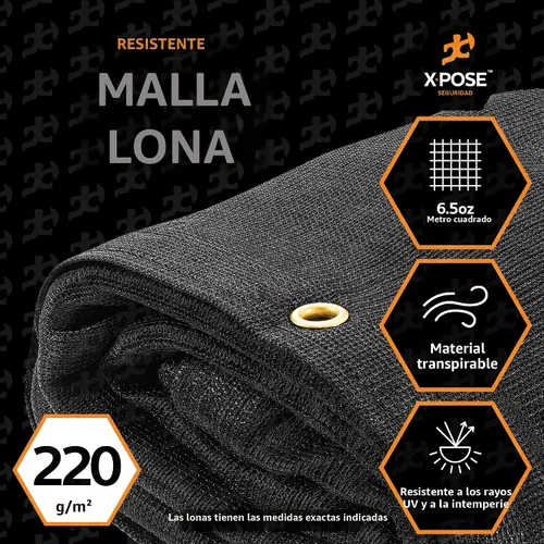Vista 3 de Xpose Safety Lona de malla resistente, 4 x 10 pies, cubierta protectora negra multiusos con flujo de aire, uso para amarres, sombra, vallas, toldos