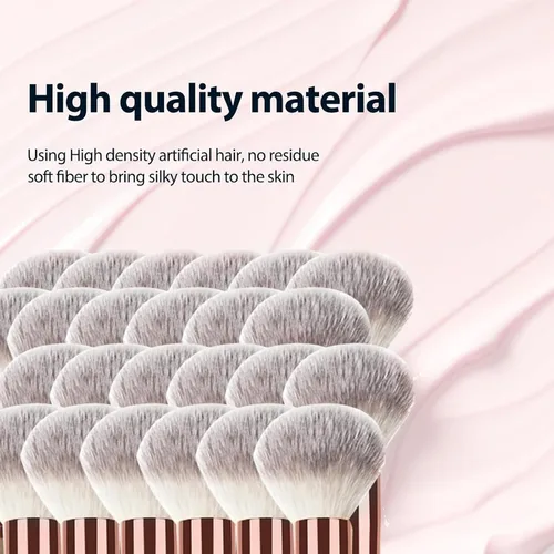 Vista 4 de 2 brochas de maquillaje de doble punta para contornear mezcla y bronceado, cepillo de base en ángulo y cepillo corrector Premium Luxe Hair para una