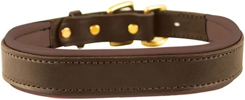 Vista 7 de Perri's Collar de perro de cuero acolchado en colores metálicos y no metálicos Negro/Negro