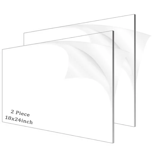 Vista 26 de 4 piezas de láminas acrílicas de 1/8" de grosor (3mm), plexiglás fundido transparente de 18" x 24" con papel protector para letreros, proyectos