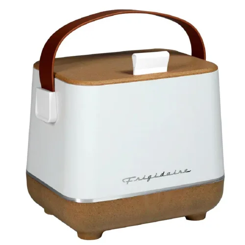 Vista 2 de Mini refrigerador retro de 6 latas de 1 cu. ft en corcho blanco
