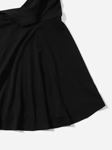 Vista 3 de Floerns Vestido corto para niñas y camisa con estampado a cuadros, conjunto de 2 piezas