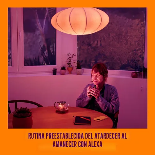 Vista 3 de WiZ Bombillas LED inteligentes, automatización de atardecer a amanecer + detección de movimiento + control con voz o aplicación, a todo color A19