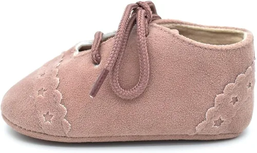 Vista 3 de Dukars Mocasines de suela suave con cordones para bebés y niñas