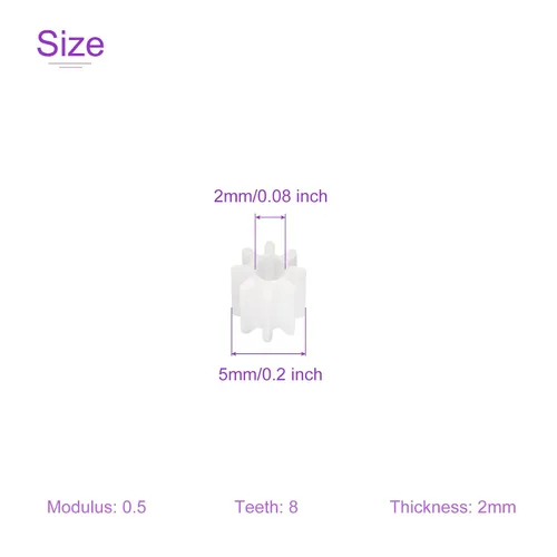 Vista 3 de DMiotech Paquete de 30 engranajes de plástico de 8 dientes, modelo 082A, engranajes helicoidales de plástico para objetos de manualidades
