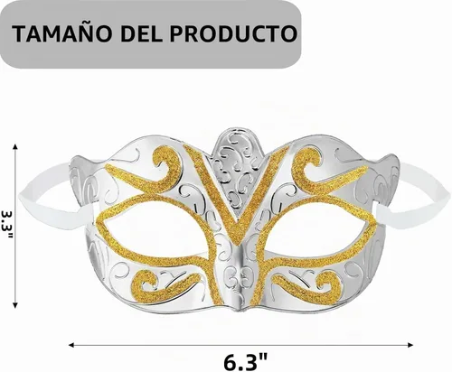 Vista 2 de Covzoe Paquete de 24 máscaras para mascarada, vintage Mardi Gras veneciano