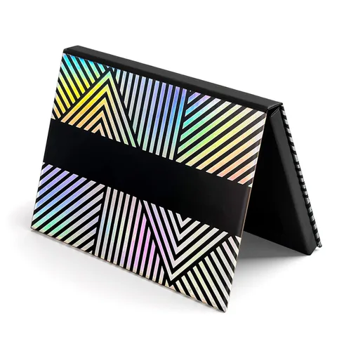 Vista 8 de Paleta magnética de maquillaje con espejo y 20 calcomanías de metal, paleta de almacenamiento vacía para sombra de ojos, resaltador de polvo