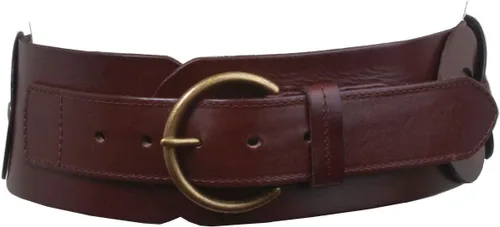 Vista 13 de Beltiscool Cinturón de cuero de grano completo para mujer, 3" (75 mm) de ancho con cinta de disco redondo y cinta de piel de vaca trenzada Negro