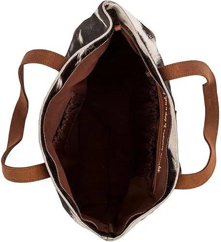 Vista 4 de STS Ranchwear Classic Cowhide Tote Ladies Leather Zip Multi