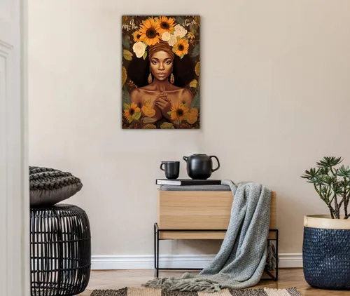 Vista 141 de Arte de pared afroamericano, decoración de rey y reina bailarín negro para sala de estar, arte de pareja de amor negro para dormitorio, lienzo