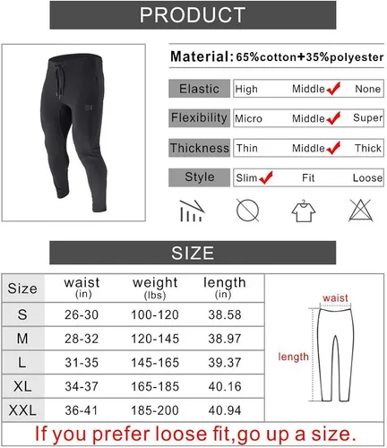 Vista 6 de Brokig - Pantalones deportivos con cremallera para hombre, pantalones casuales para entrenamiento y gimnasia, cómodos pantalones de chándal