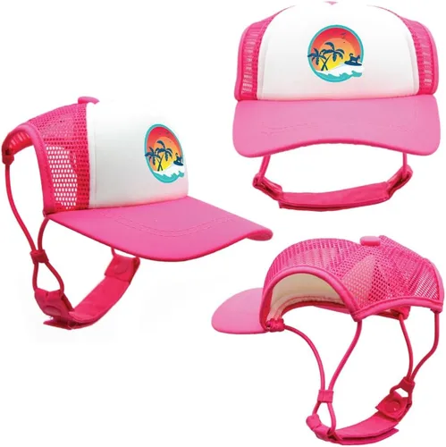 Vista 51 de Sunset Collection, sombreros de camionero de PupLid para perros (XXS) Protección solar elegante de alta calidad para el perro moderno, ajustable
