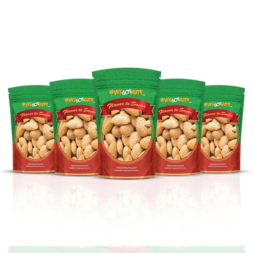 Vista 2 de We Got Nuts - Almendras de California Jumbo con cáscara – 2 libras de almendras crudas Kosher de primera calidad – Bocadillo natural y saludable