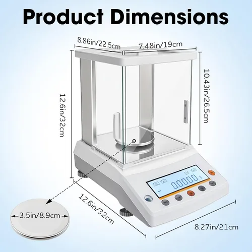 Vista 2 de Balanza analítica digital de laboratorio de 0.00 oz x 7.76 oz Balanza digital 0.1mg/7.76 oz Balanza digital de precisión de pesaje de precisión