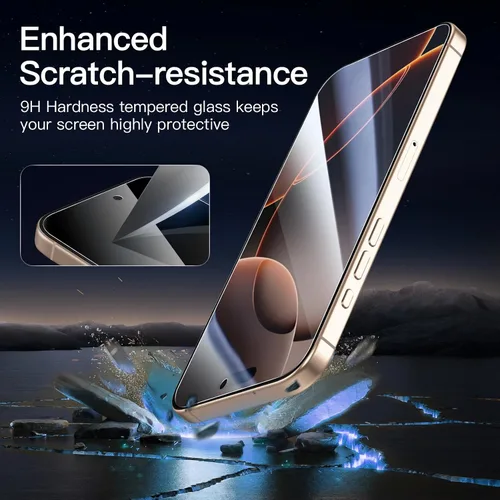 Vista 62 de NEW'C Paquete de 3 protectores de pantalla de privacidad para iPhone Air/iPhone 17 Air (6.5 pulgadas), película de vidrio templado antiespía
