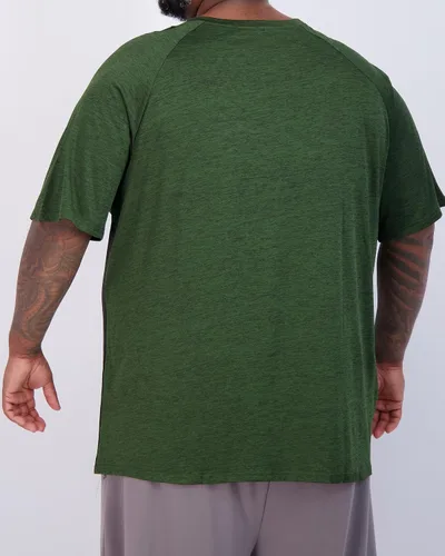 Vista 4 de Real Essentials Paquete de 3 camiseta elástica de manga corta con cuello en V para hombre grande y alto (3X alto-5X alto)