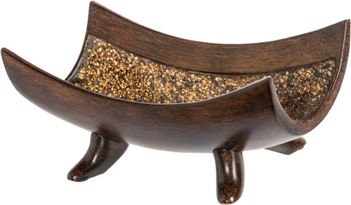 Vista 8 de Creative Scents Schonwerk - Tazón decorativo marrón para decoración del hogar, centro de mesa de comedor, decoración de mesa auxiliar para sala