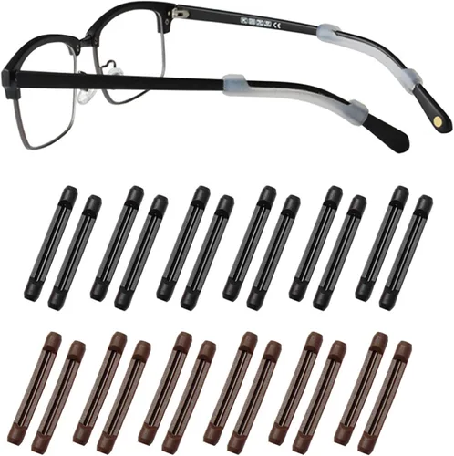 Vista 8 de lvvfit Retenedor de silicona suave para lentes de patillas para niños y adultos, retenedores elásticos antideslizantes, Negro