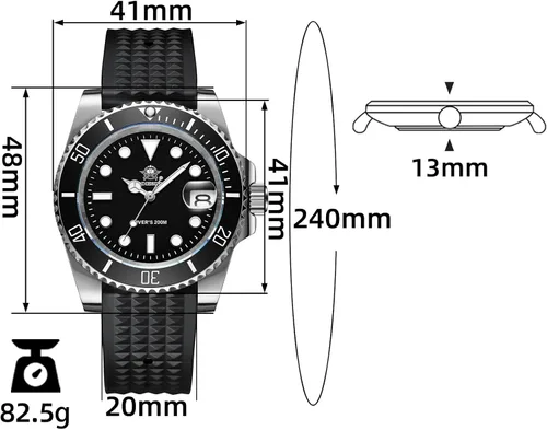 Vista 2 de ADDIESDIVE Quartz Dive Watch for Men Diver 200 M Steel Strap Luminous Multicolors Dial Black Blue Green