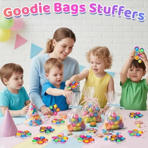 Vista 5 de Gigilli Paquete de 24 juguetes Fidget Spinners para niños de 4 a 8 a 12 años, juguetes de caja del tesoro, premios para el aula, bolsas de regalo