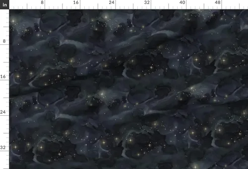 Vista 2 de Spoonflower Tela - Místico cielo nocturno estrellas galaxia mágica impresa en tela de gasa Fat Quarter - Costura de ropa de moda vestidos decoración