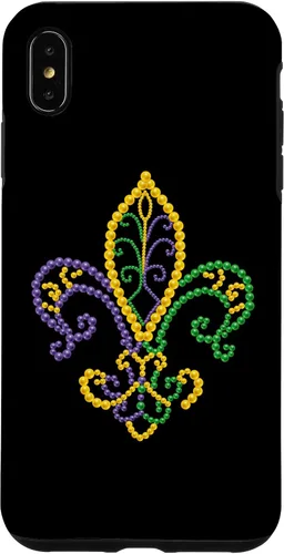 Vista 7 de Funda para iPhone 15 Mardi Gras Fleur De Lis Beads Carnival 2023 Mardi Gras Party Case