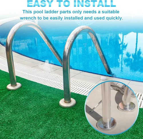 Vista 4 de Anclajes de escalera de piscina, PW Perma-Socket Wedge Assy para anclajes estilo Hanover - Bronce con perno, piezas de escalera de piscina se adapta