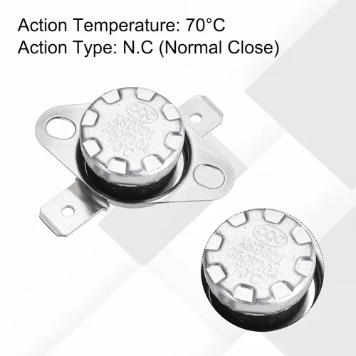Vista 131 de uxcell KSD301 Termostato 32.0 °F/32 ° F 10 A Normalmente Cerrado N.C Ajuste Snap Disc Interruptor de temperatura para microondas, horno, cafeteras 2